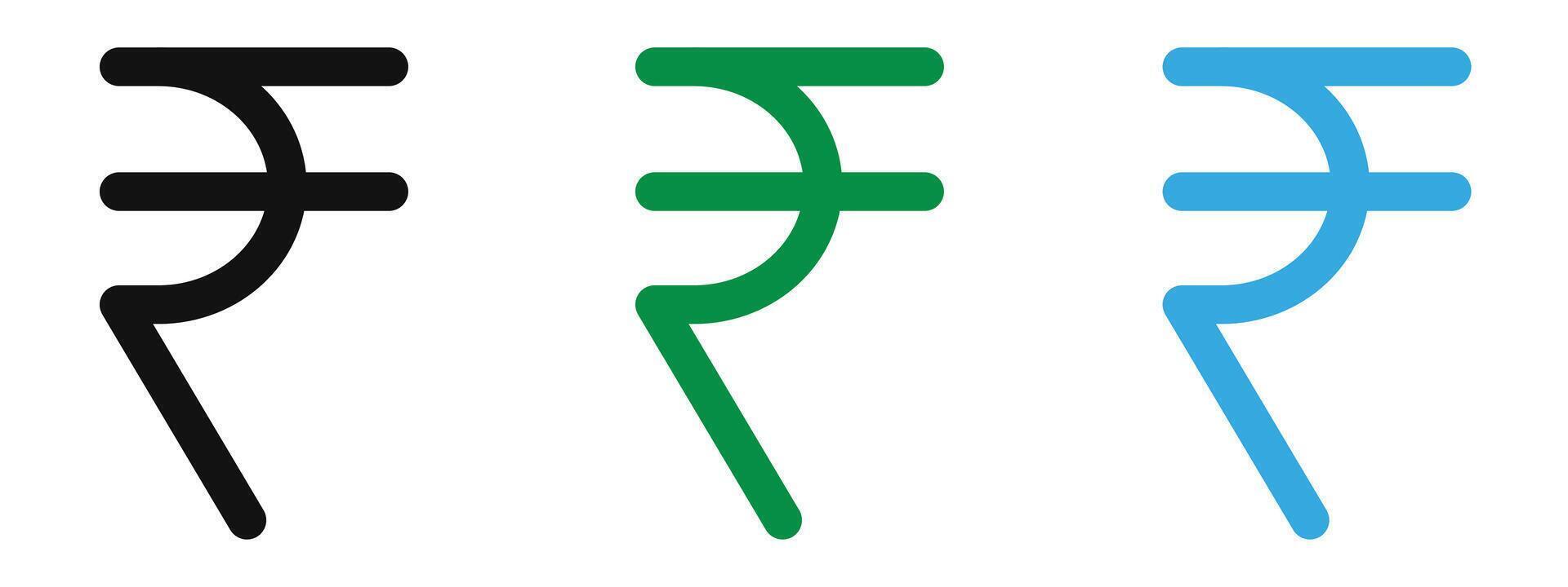 Indian rupee icon mark in filled style vector