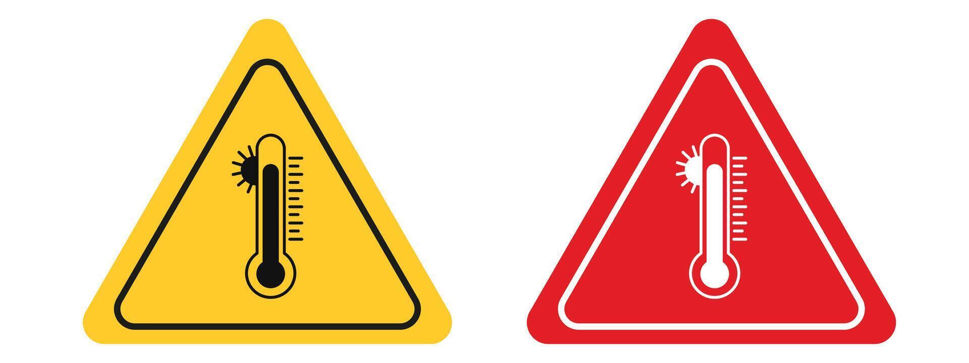 High Temperature Risk Sign Prevent Burns in Hot Work Areas vector