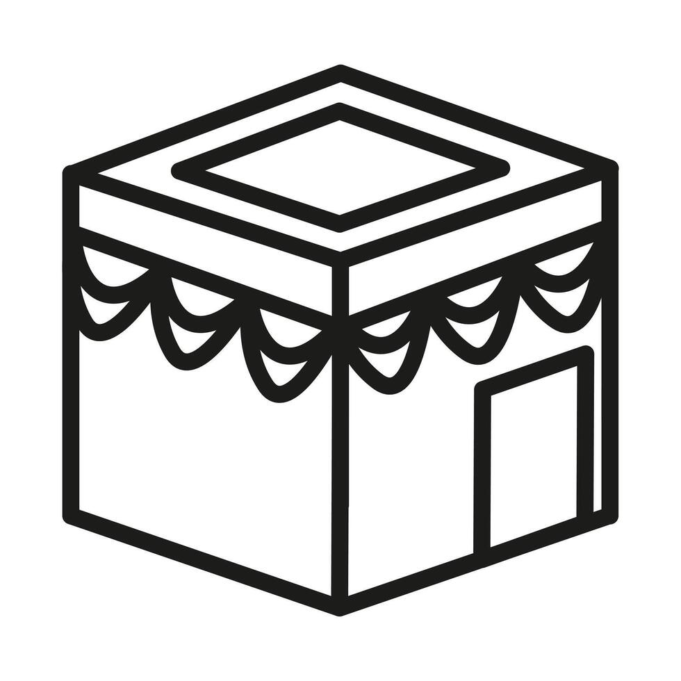 Sacred Kaaba Symbol Icon Ideal for Pilgrimage and Religious Devotion vector