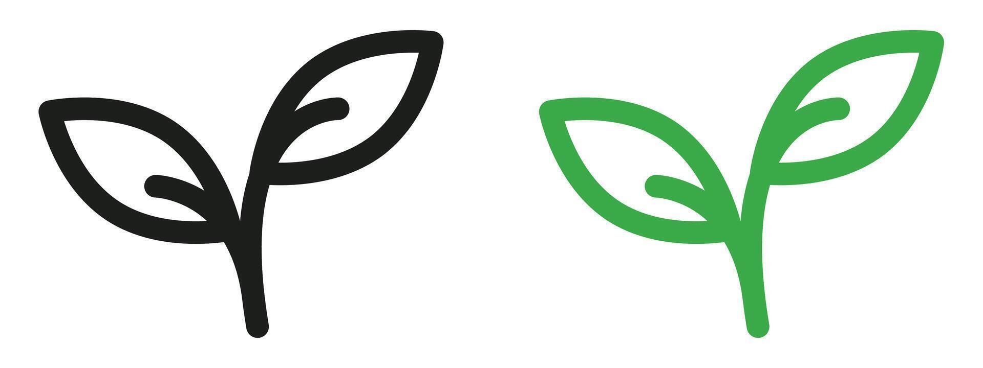Leafs icon mark in filled style vector