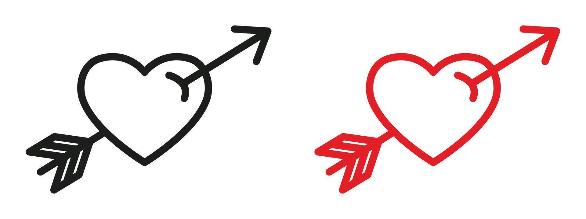 Heart and Arrow Symbol Icon Ideal for Romantic and Love Illustrations vector