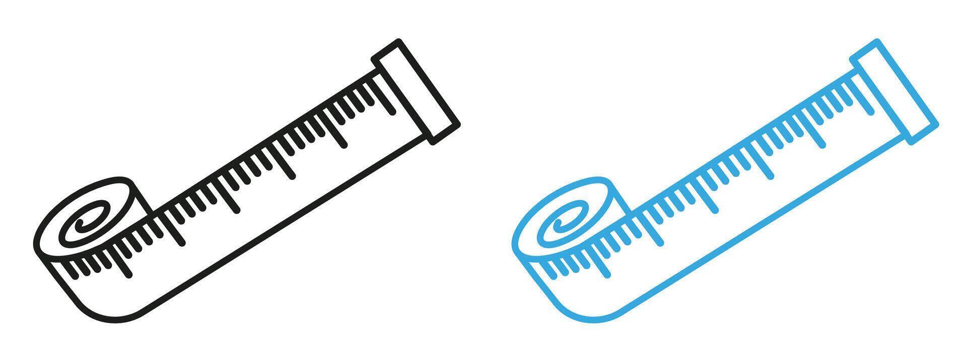 Measuring tape icon mark in filled style vector