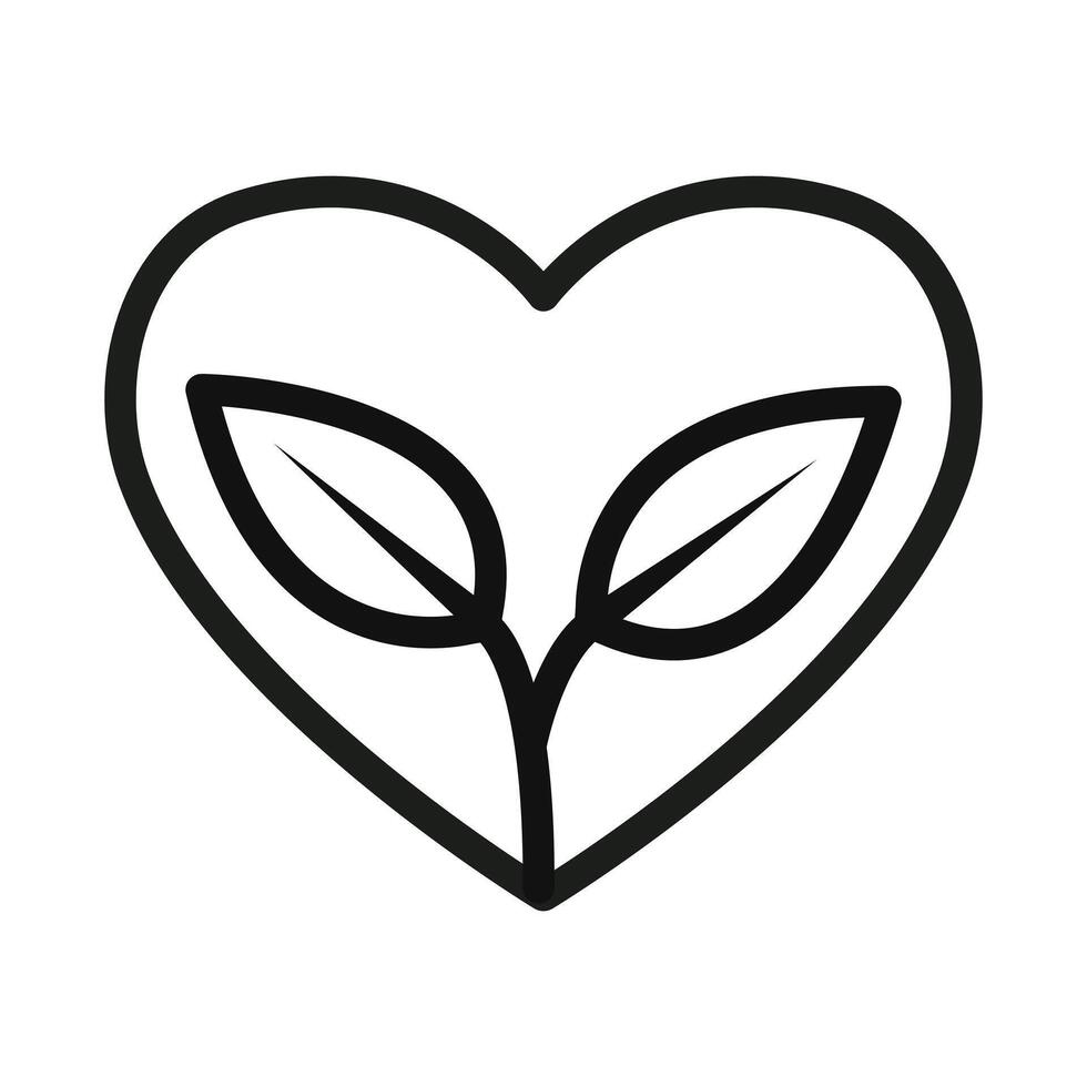 Green Love Icon Ideal for Environmental and Nature Themes vector