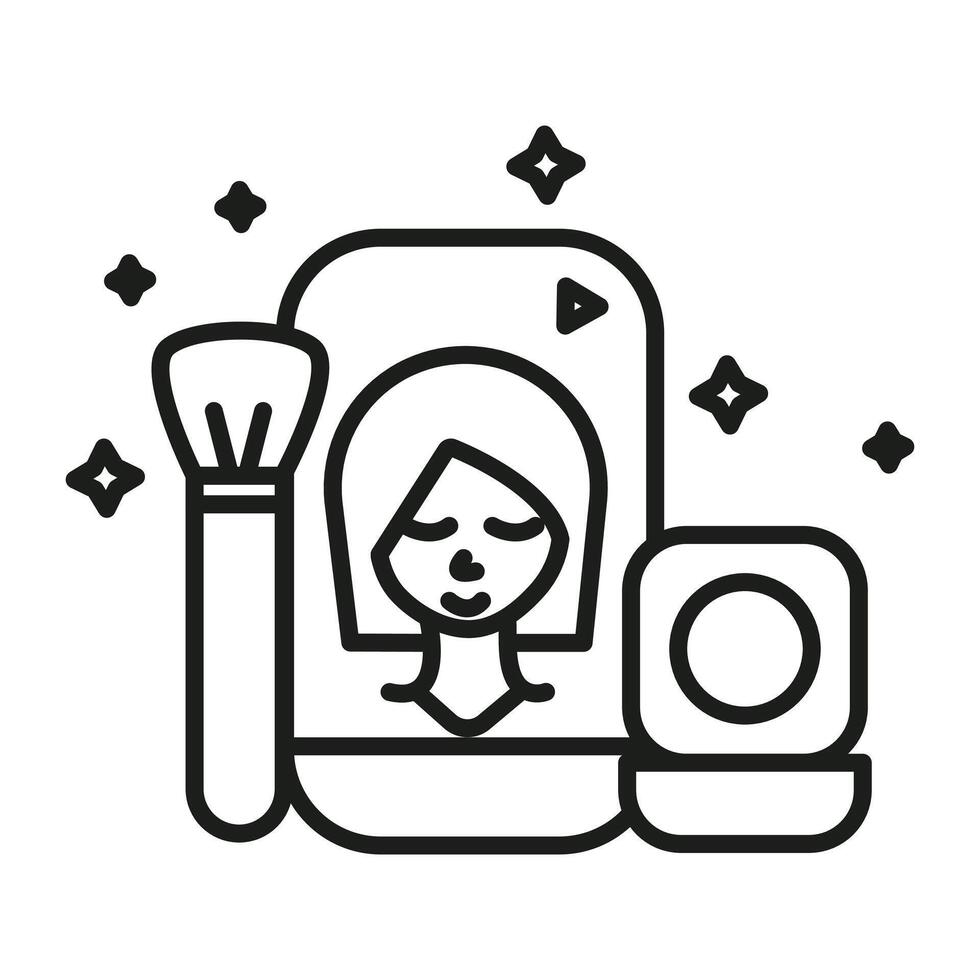 Makeup Tutorial Icon Ideal for Beauty Education and Application Guides vector