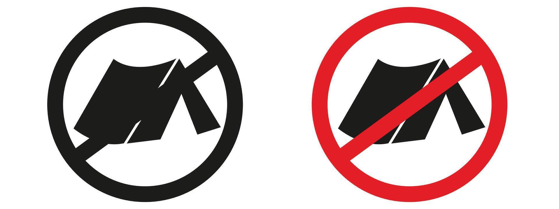 Camping Not Allowed Sign Maintain Order and Clean Outdoor Areas vector