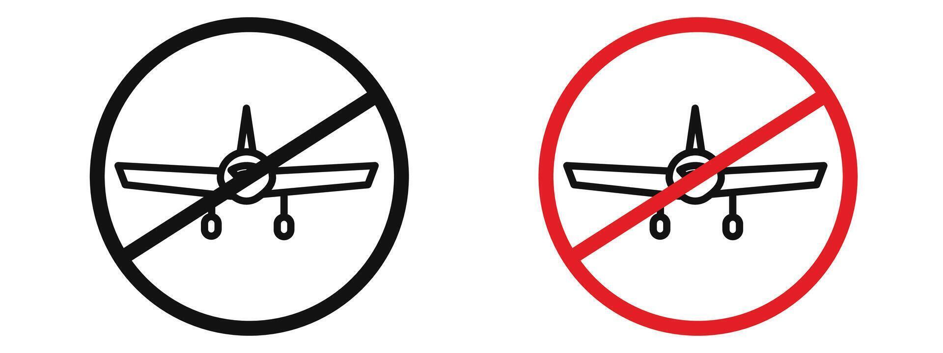 Airspace Restriction No Plane Sign for Safety Warnings and Prohibited Actions vector