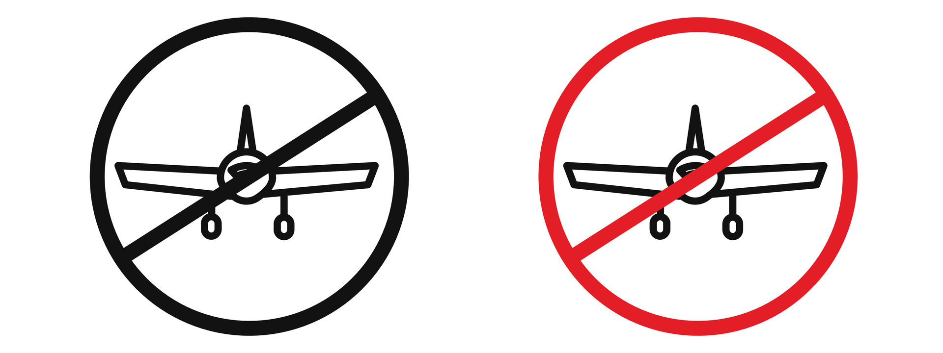 Airspace Restriction No Plane Sign for Safety Warnings and Prohibited