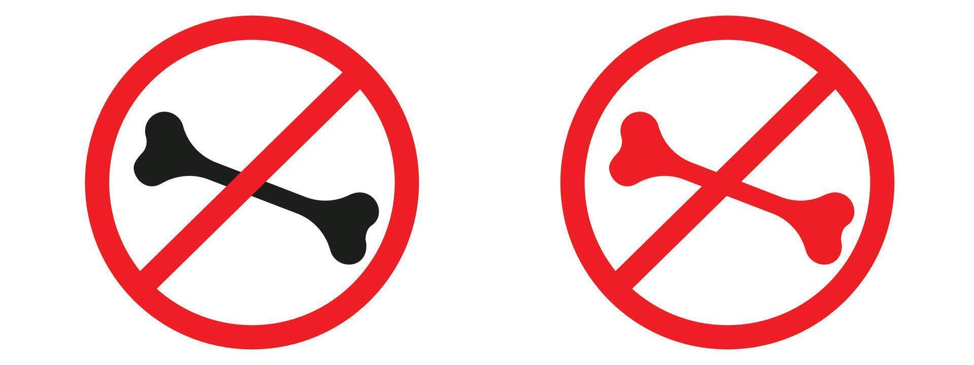 Disposal notice indicating no bones allowed with proper disposal required vector