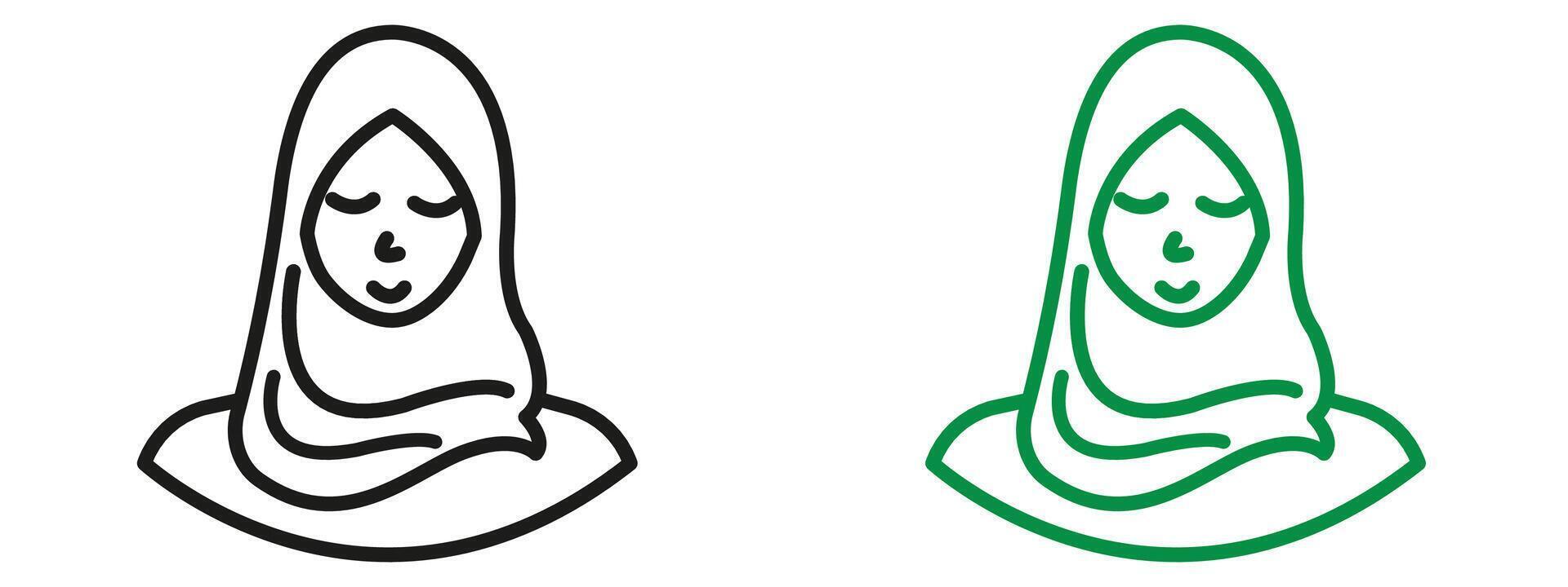 Muslim Woman Silhouette Icon Ideal for Cultural and Religious Awareness vector