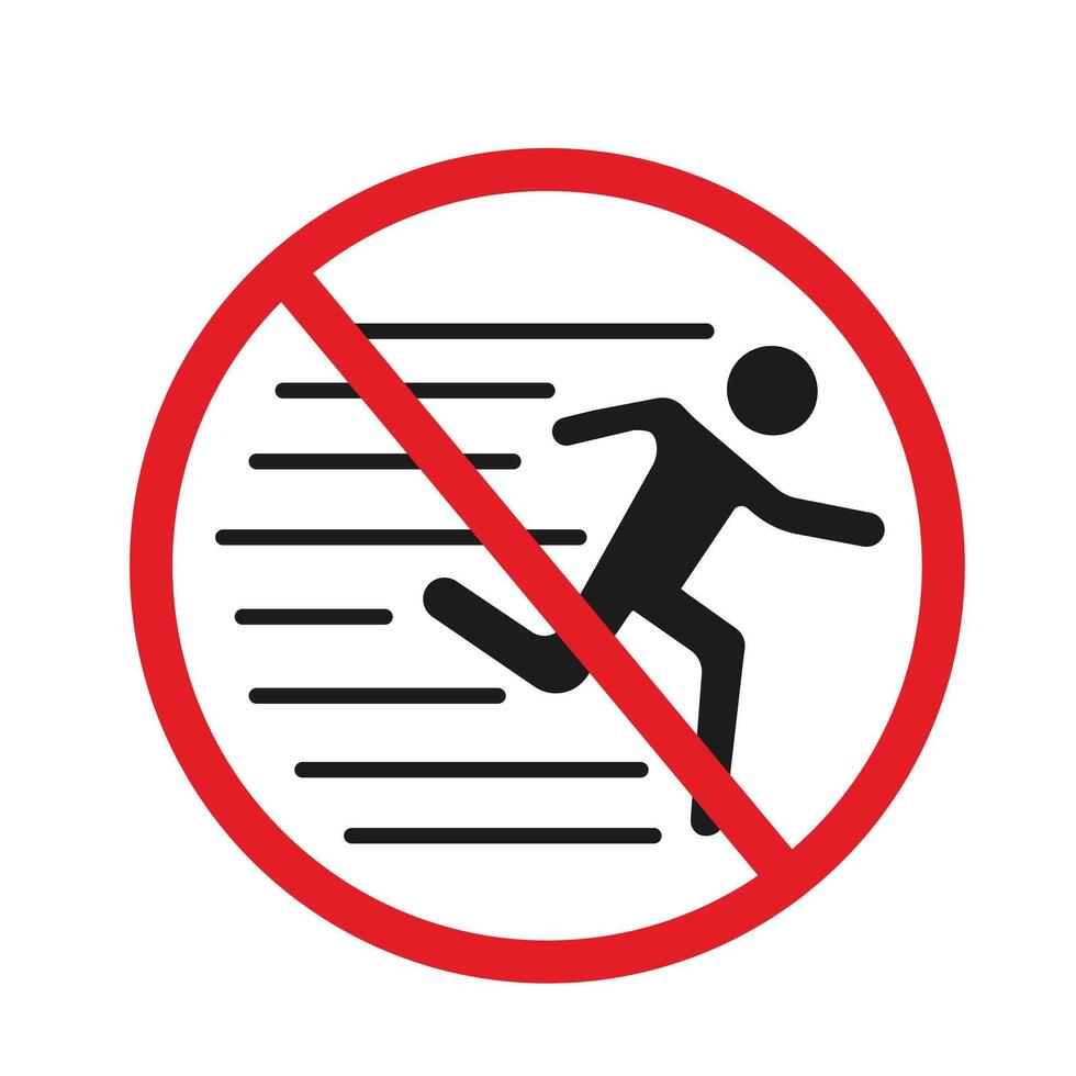 No Running Allowed Sign for Safety in Public Spaces and Educational Institutions vector