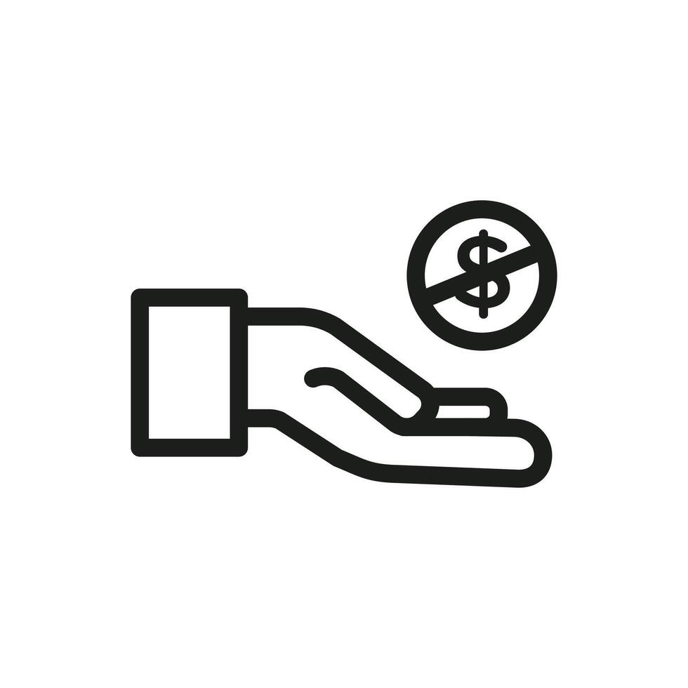 No Dollar Bills Accepted Sign for Financial Policies and Digital Payments vector