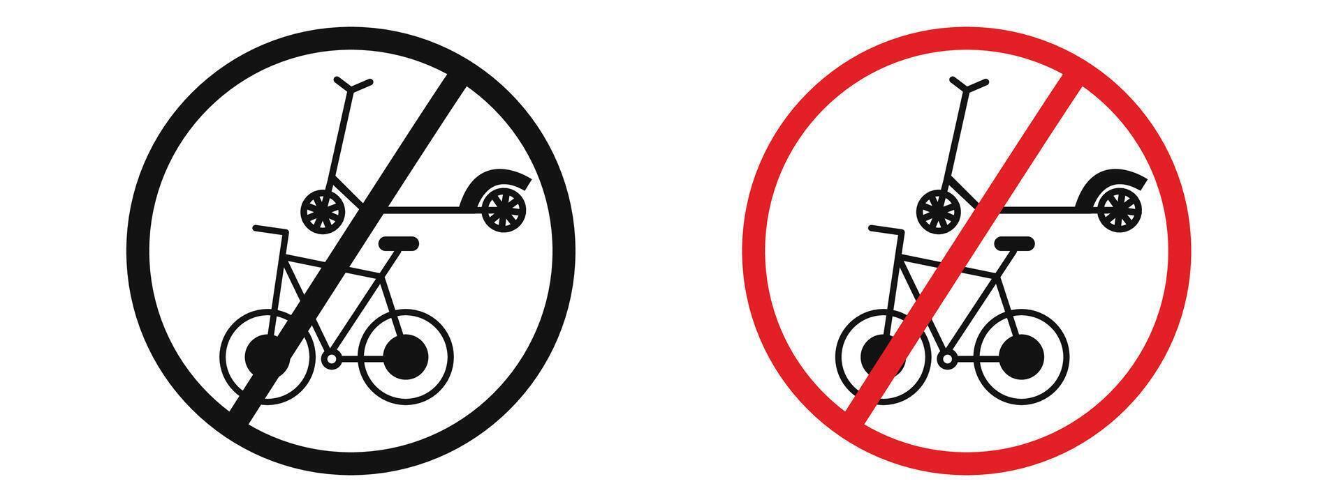 Scooters Forbidden Sign Enhance Safety by Prohibiting Scooter Use vector