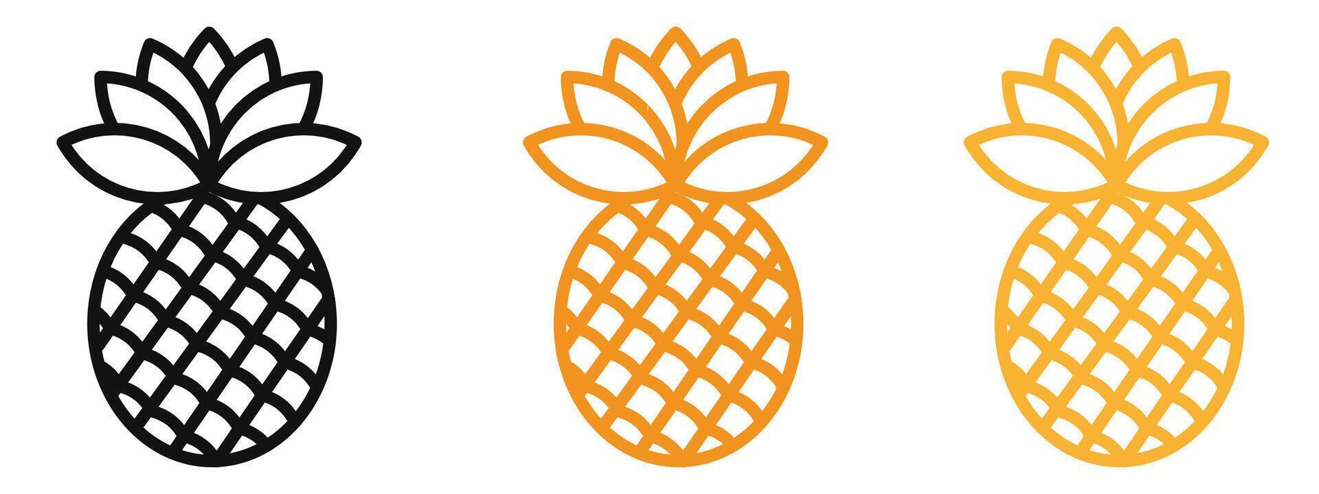 Pineapple icon mark in filled style vector