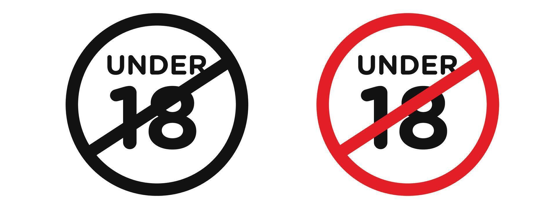 Minors Restricted Area Sign Age Restriction for Specific Zones vector