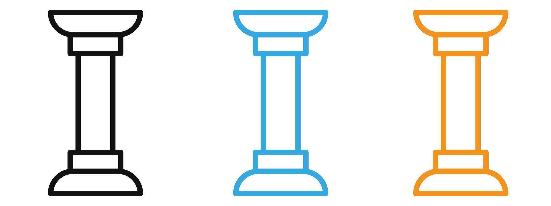 Pillar icon mark in filled style vector