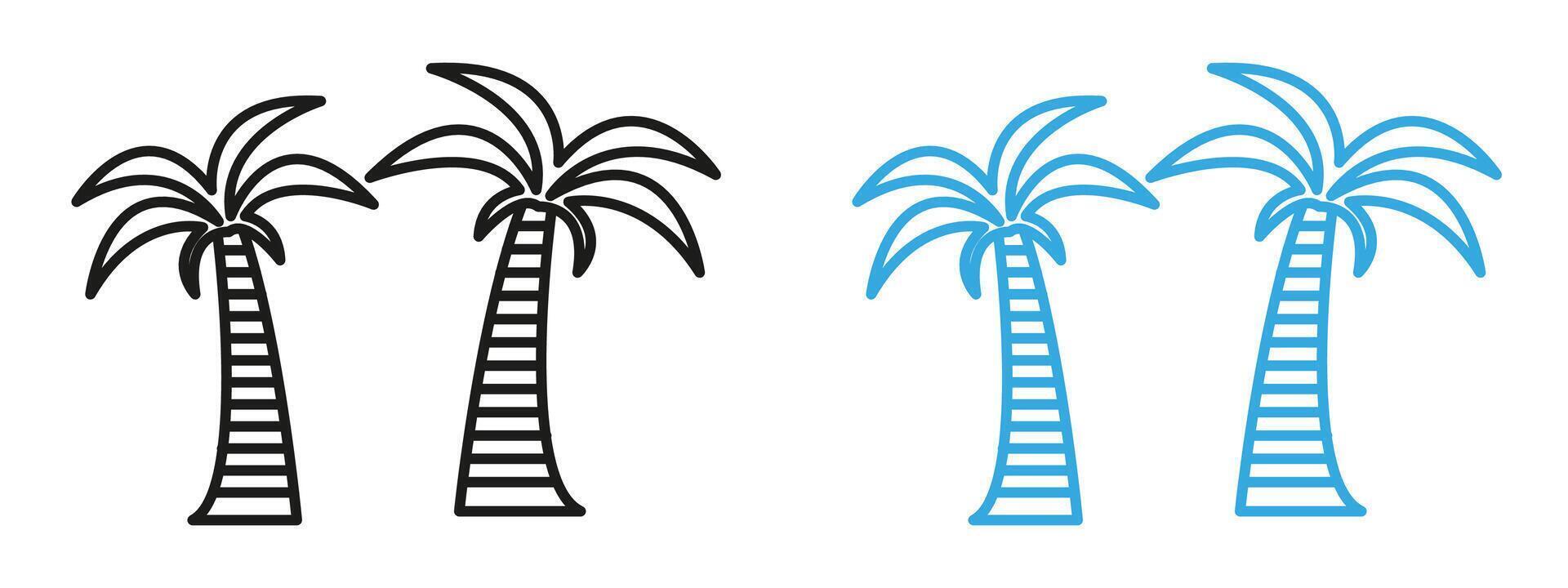 Palm tree icon mark in filled style vector