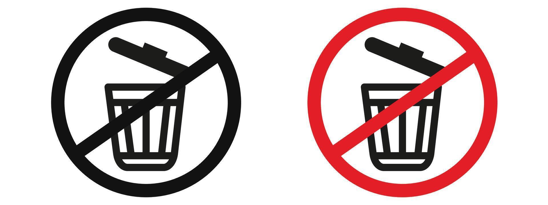 Trash Disposal Prohibited Sign Promote Cleanliness in Public Areas vector
