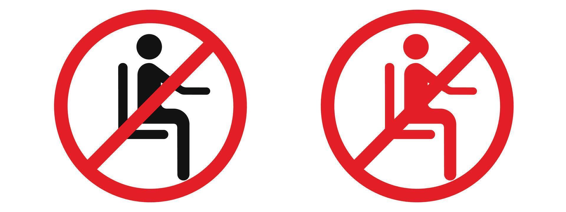 Notice designating standing only area and prohibiting sitting vector