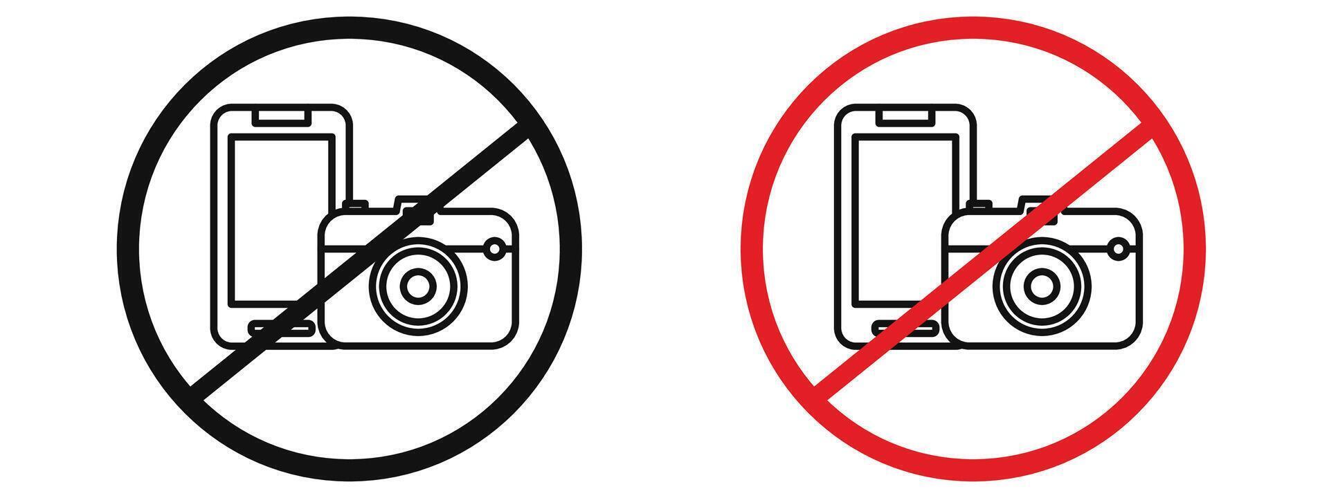 No Photos or Phones Allowed Sign for Privacy Protection, Restricted Areas, and Event Rules vector