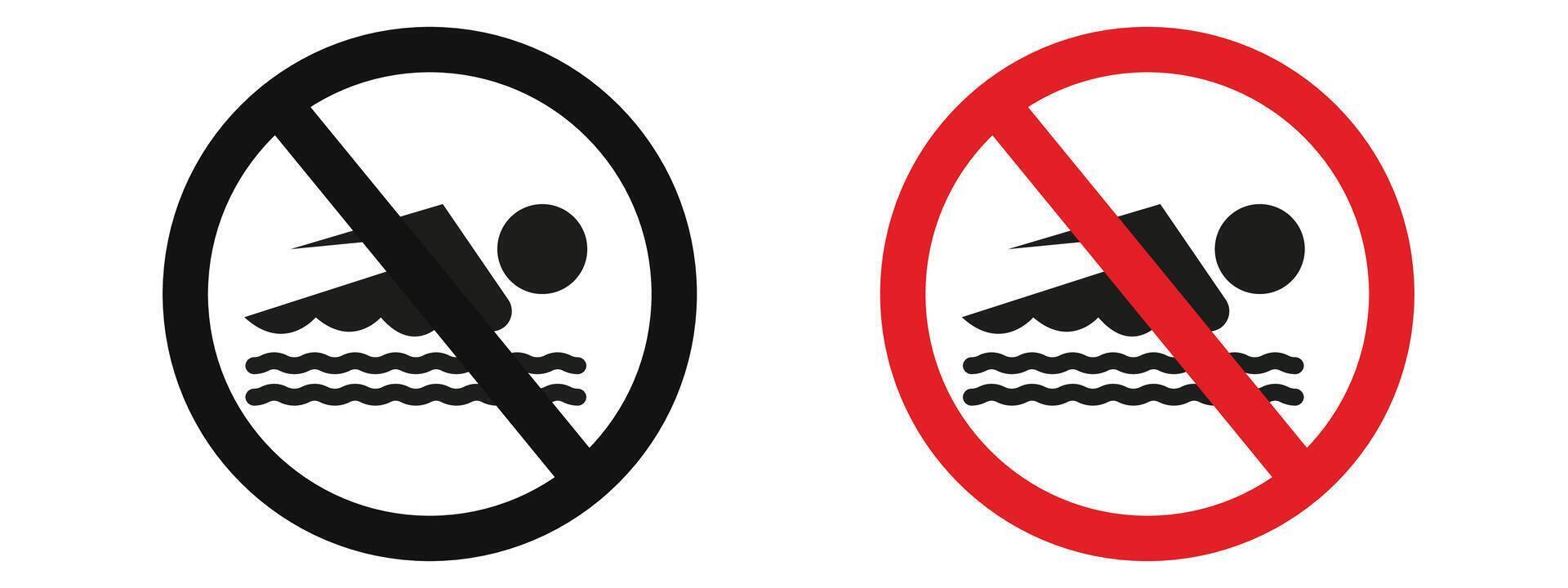 No swimming sign vector