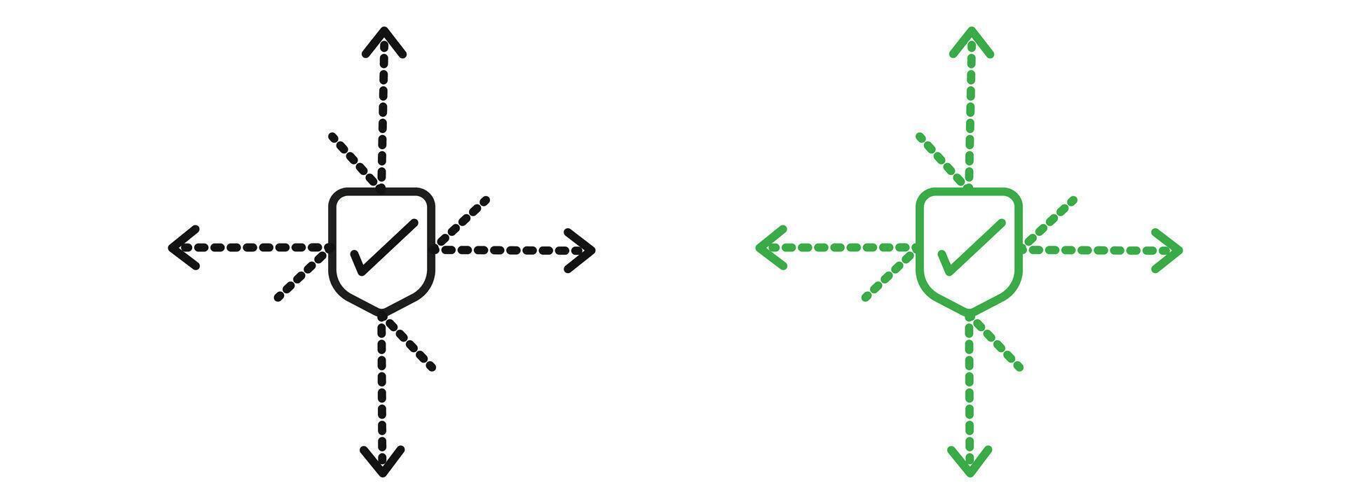 Protection from attack icon mark in filled style vector
