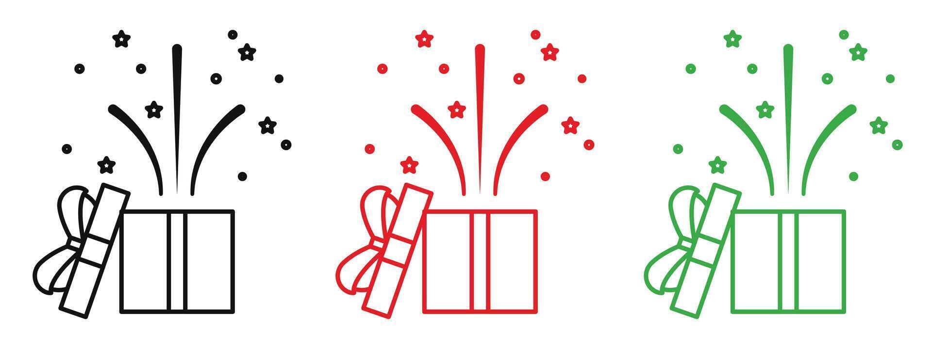 Open Present Box Icon Perfect for Festive and Surprise Themes vector