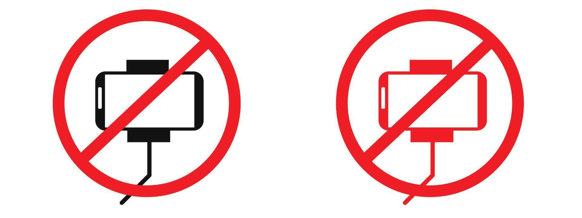 Photography prohibited indicating no selfies allowed in this area vector