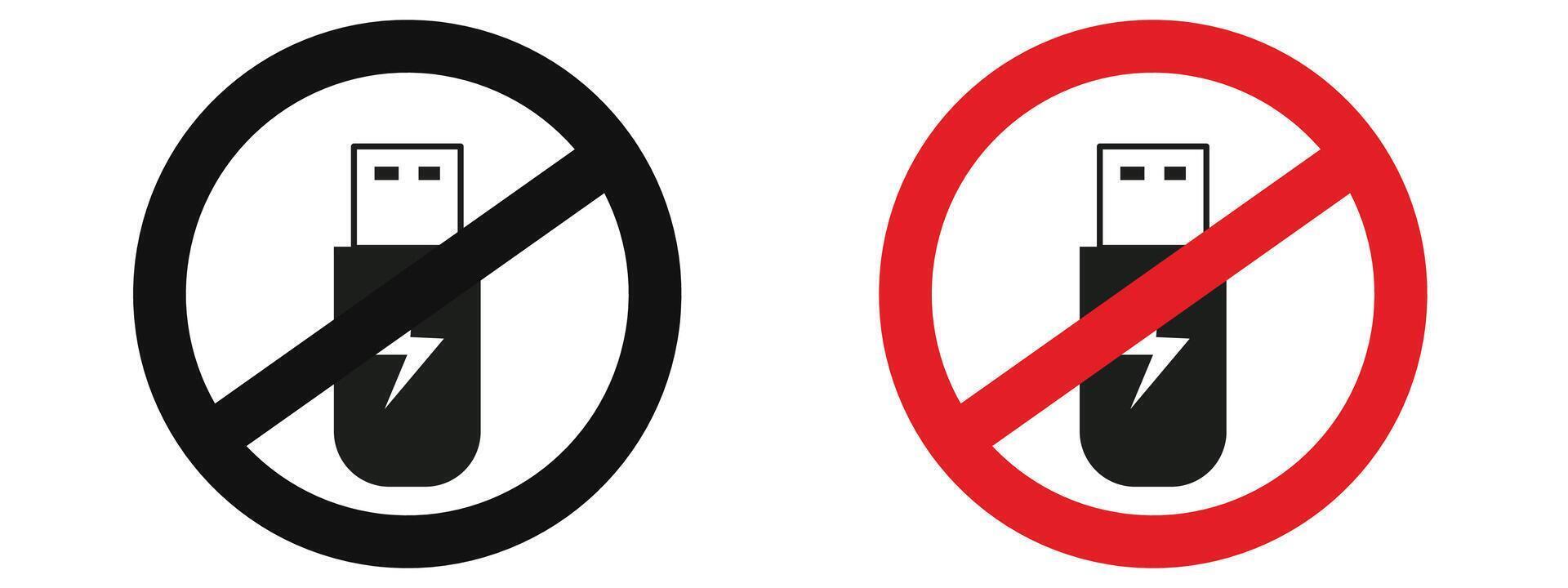 USB Device Prohibition Sign Enhance Data Security in Restricted Areas vector