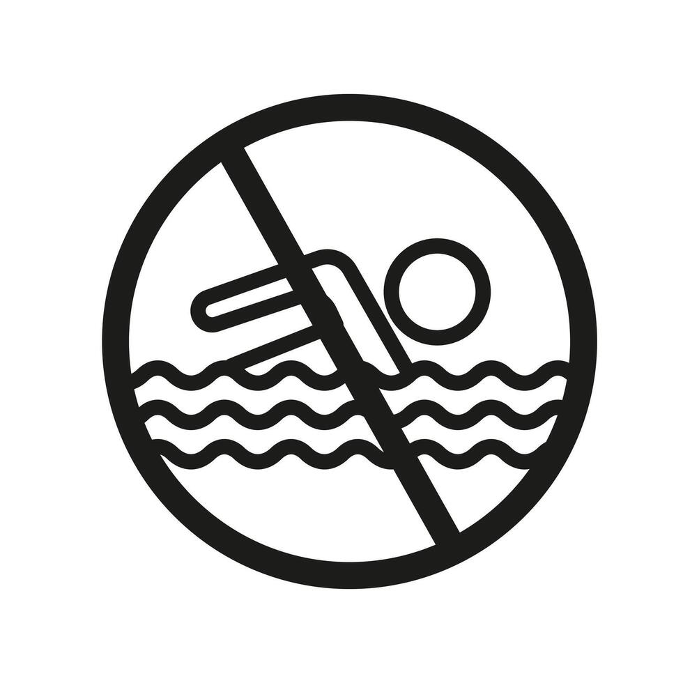 No swimming allowed sign, featuring a clear no-swim icon and safety warning label, perfect for preventing accidents and ensuring safety in restricted water areas. vector