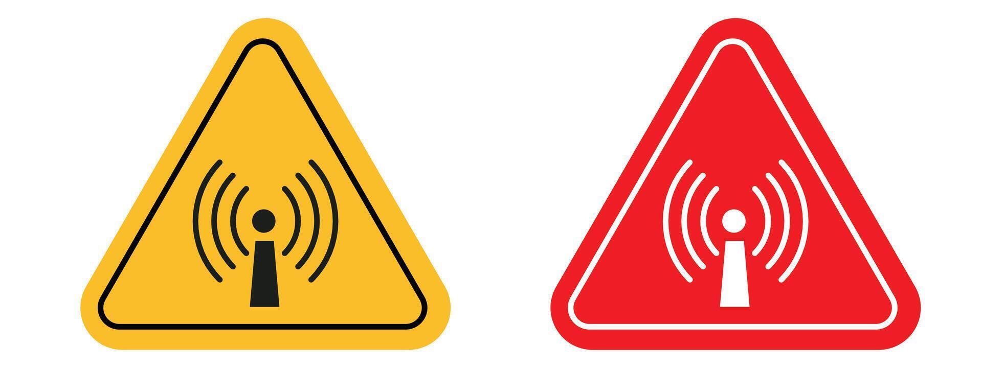Radiation hazard indicating non-ionizing radiation risk with safety precautions needed vector