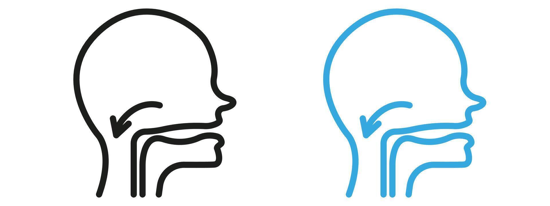 Swallowing reflex icon mark in filled style vector
