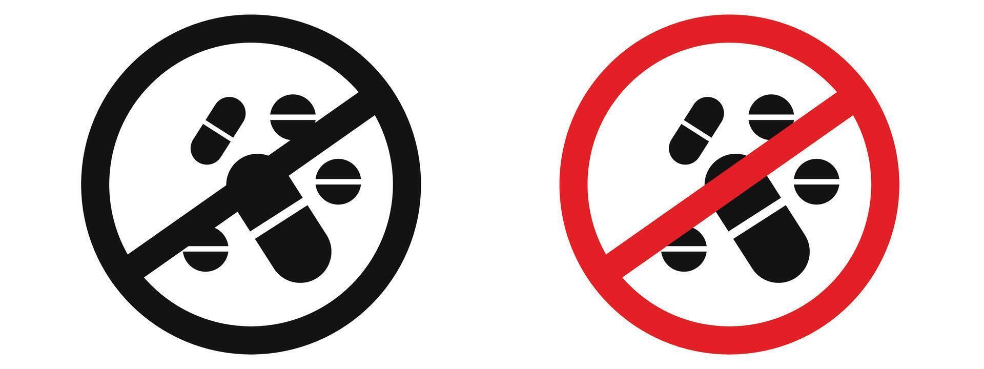 Illegal Drug Use Prohibited Sign Promote Health and Safety in Public Areas vector