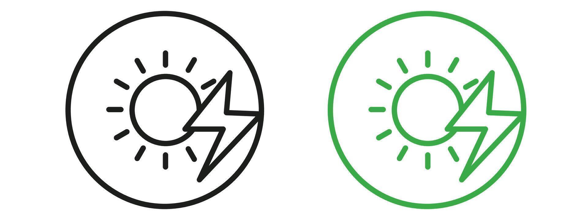Solar energy icon mark in filled style vector