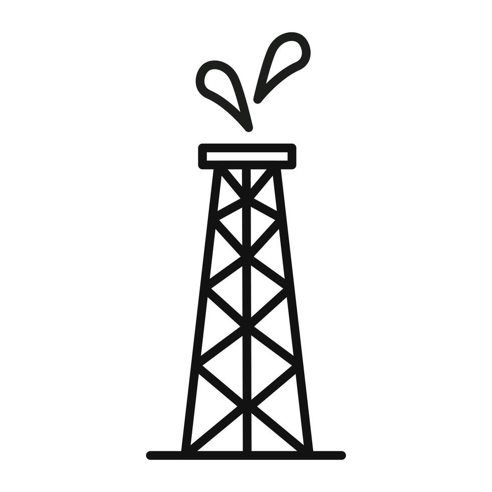 Shale Gas Extraction Rig Icon Ideal for Energy and Industrial Designs vector