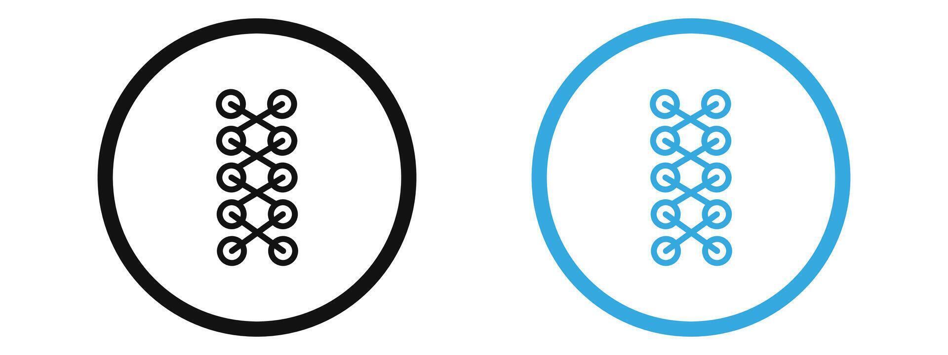 Shoe lace icon mark in filled style vector