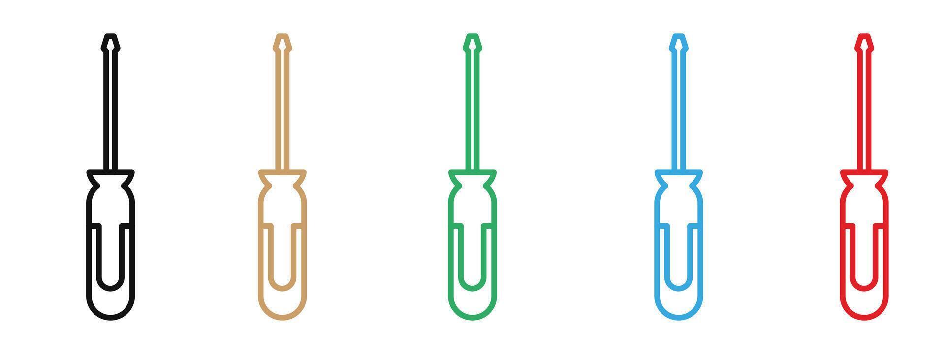 Handy Screwdriver Icon for Construction, DIY Toolkits, and Home Repairs vector