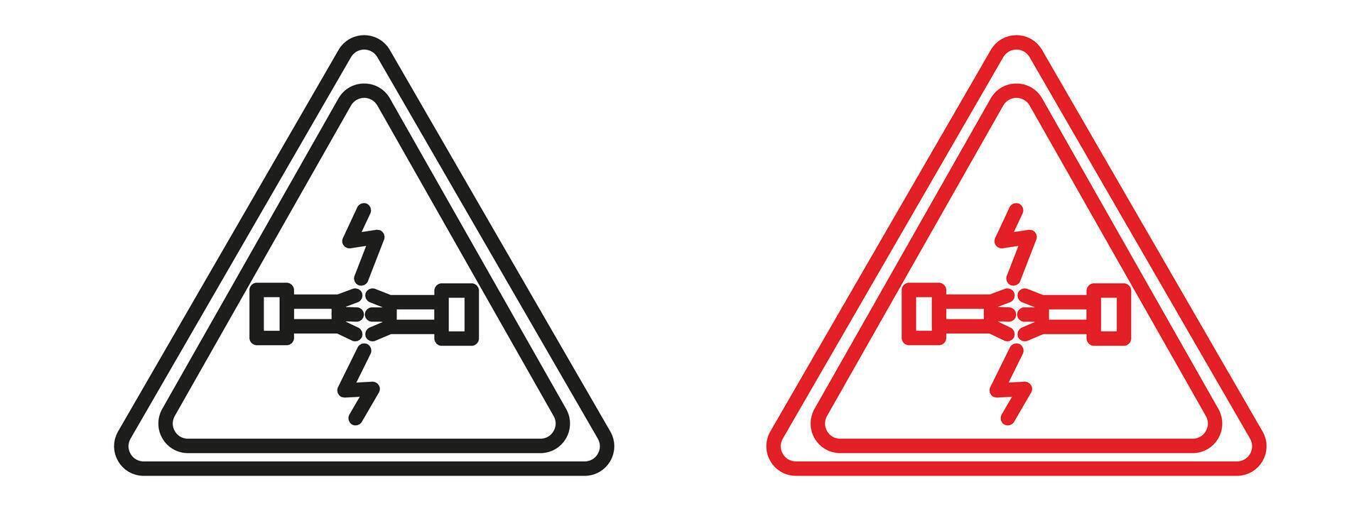 Electrical Short Circuit Icon for Safety Warnings, Hazard Prevention, and Technical Issues vector