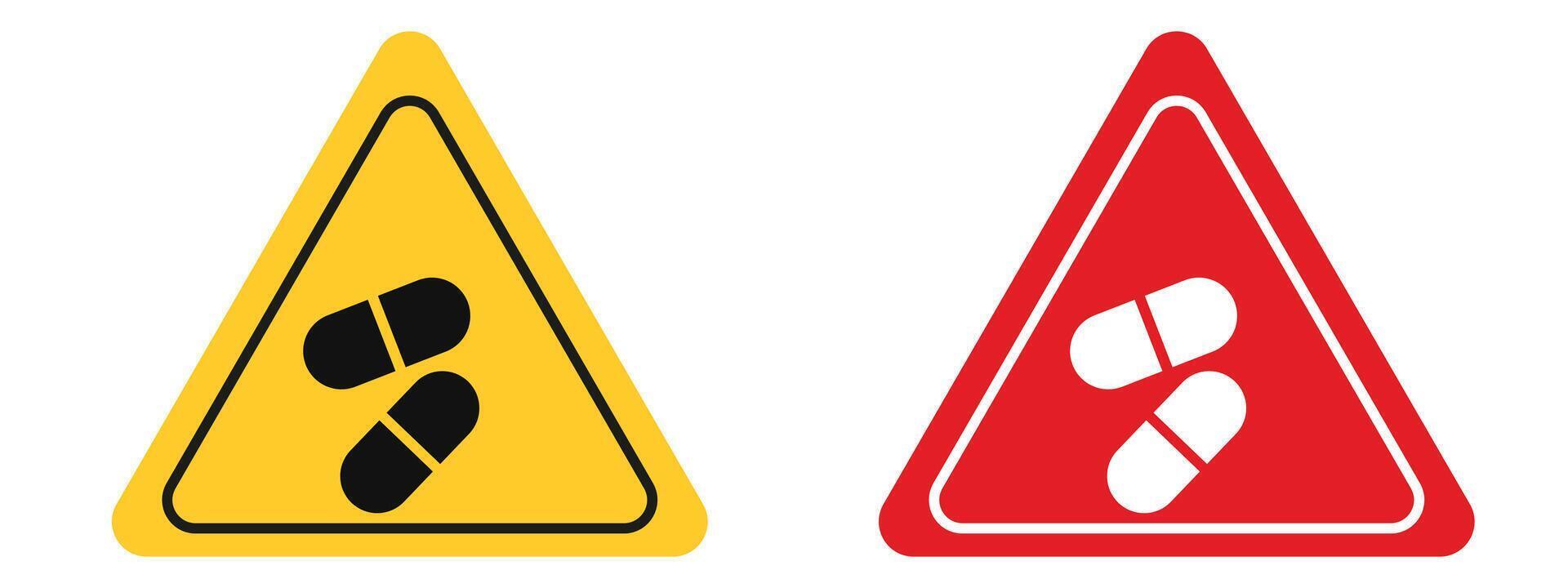 Warning Sign for Potential Side Effects Alert to Health Risks vector