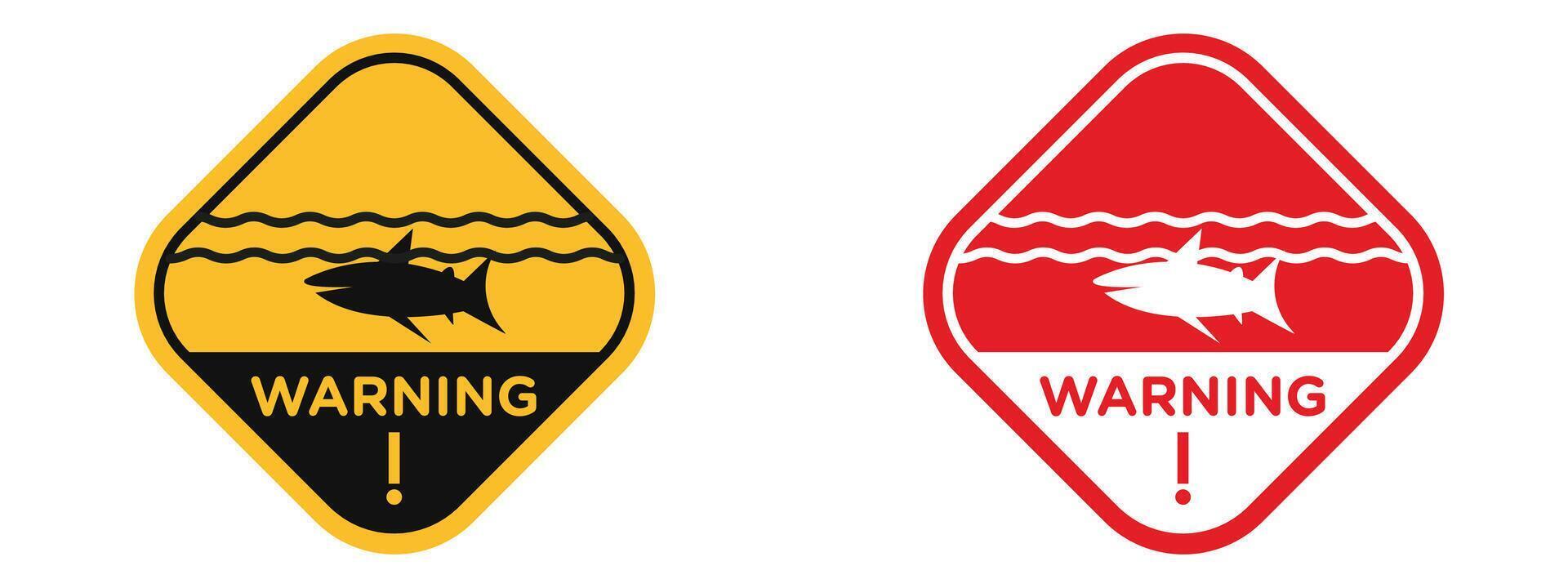 Shark presence warning indicating danger due to marine predators vector
