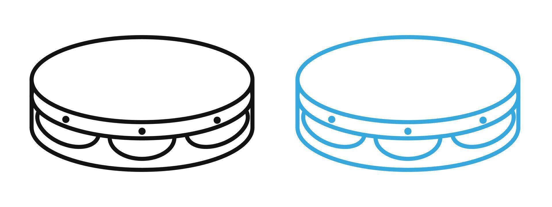 Percussion Icon for Musical Tambourine, Entertainment, and Rhythm Instruments vector
