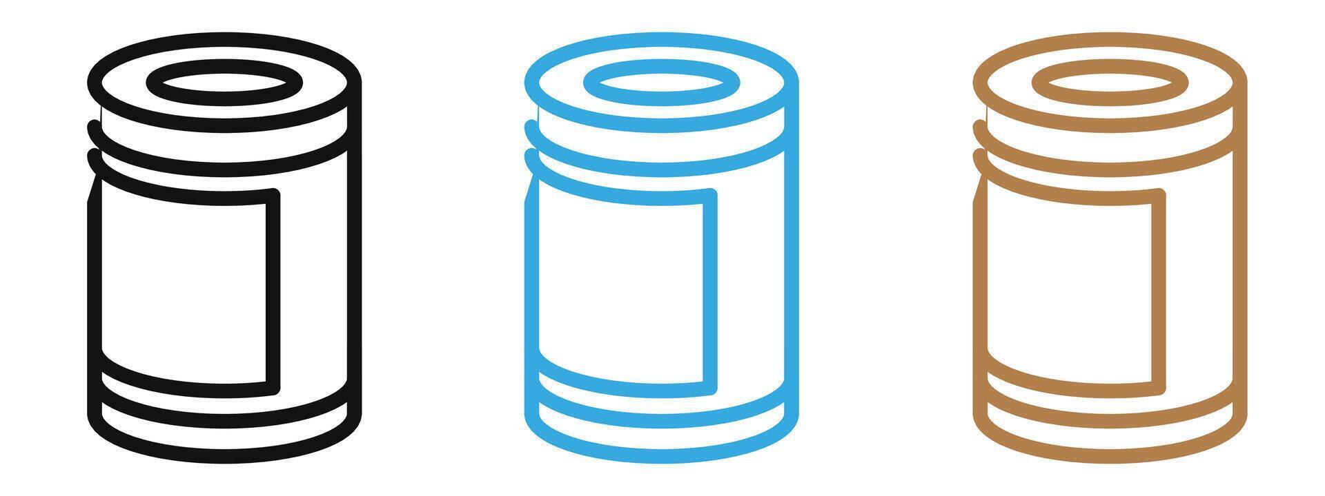 Tin can icon mark in filled style vector