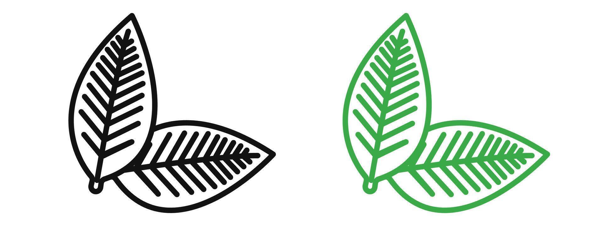 Tobacco leaves icon mark in filled style vector