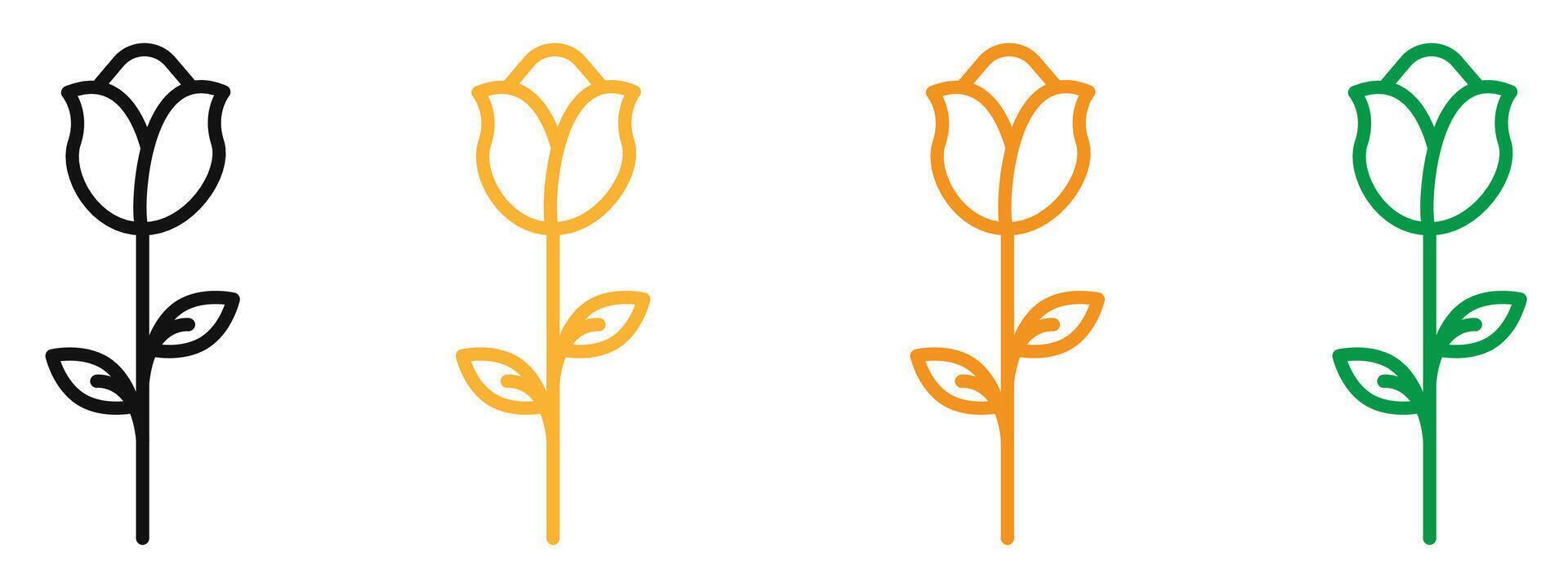 Tulip icon mark in filled style vector