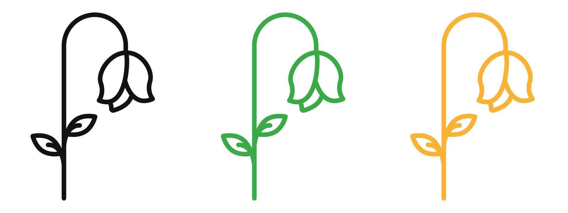 Wilted Flower icon mark in filled style vector