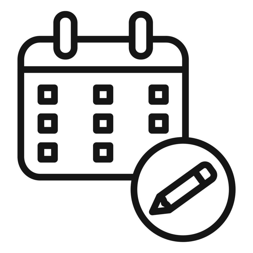 Event Calendar with Pen Icon Ideal for Appointment Scheduling vector