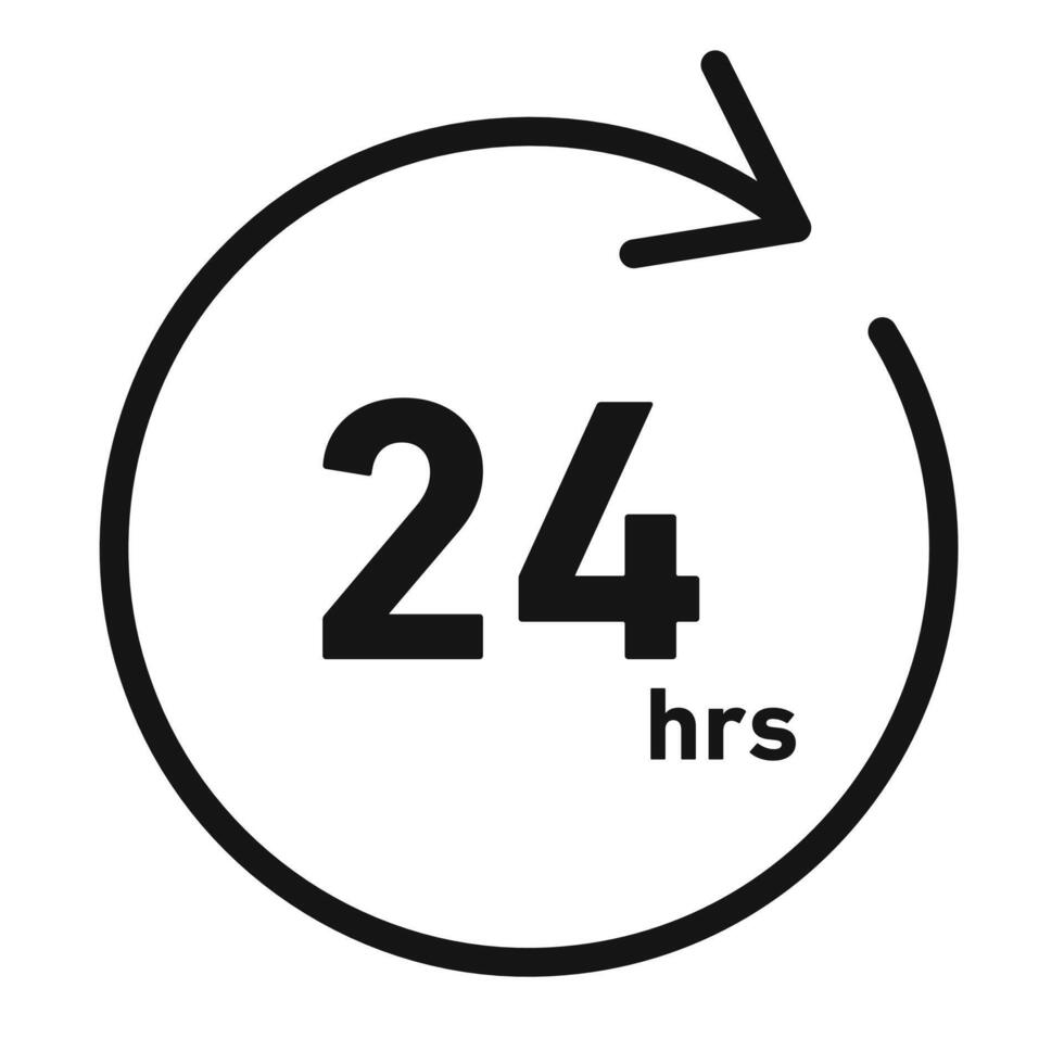 24-Hour Availability Icon Ideal for Customer Support and Services vector