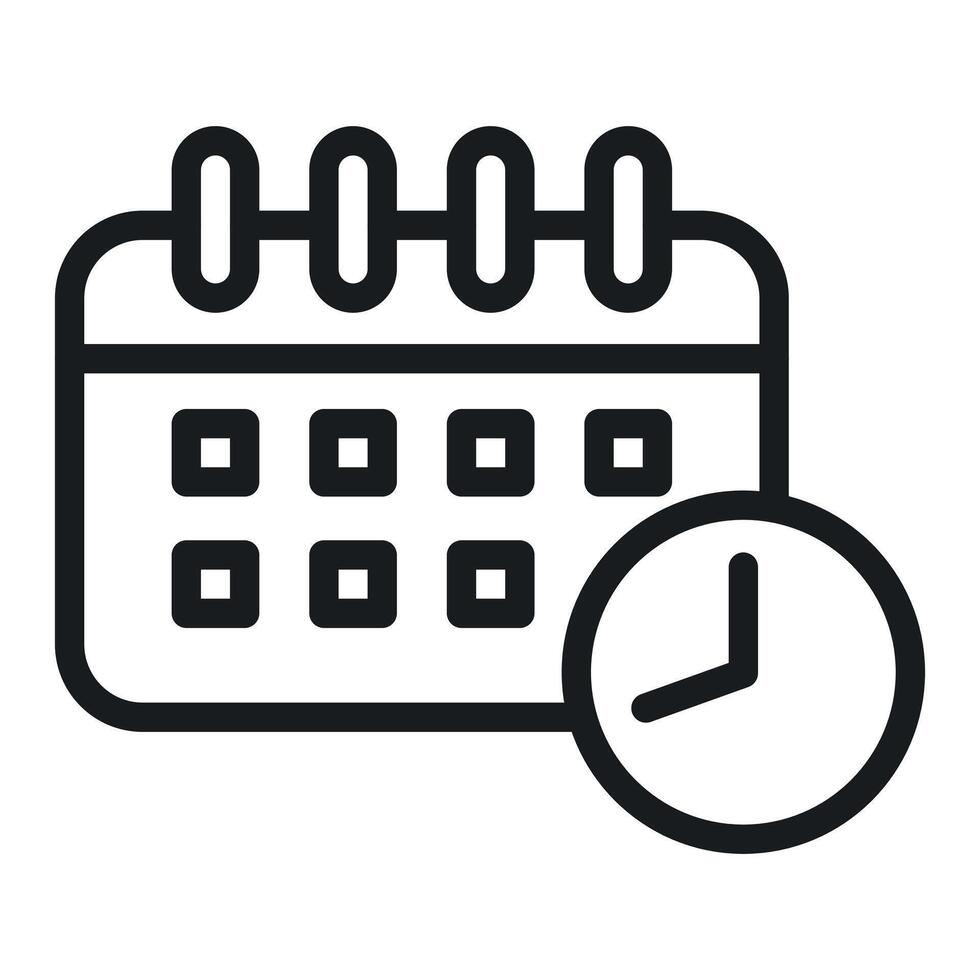 Calendar and Clock Icon Ideal for Time Management and Scheduling vector