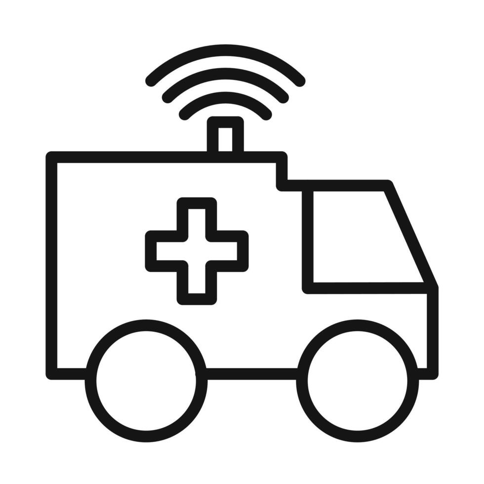 Ambulance Emergency Response Icon for Health Apps vector