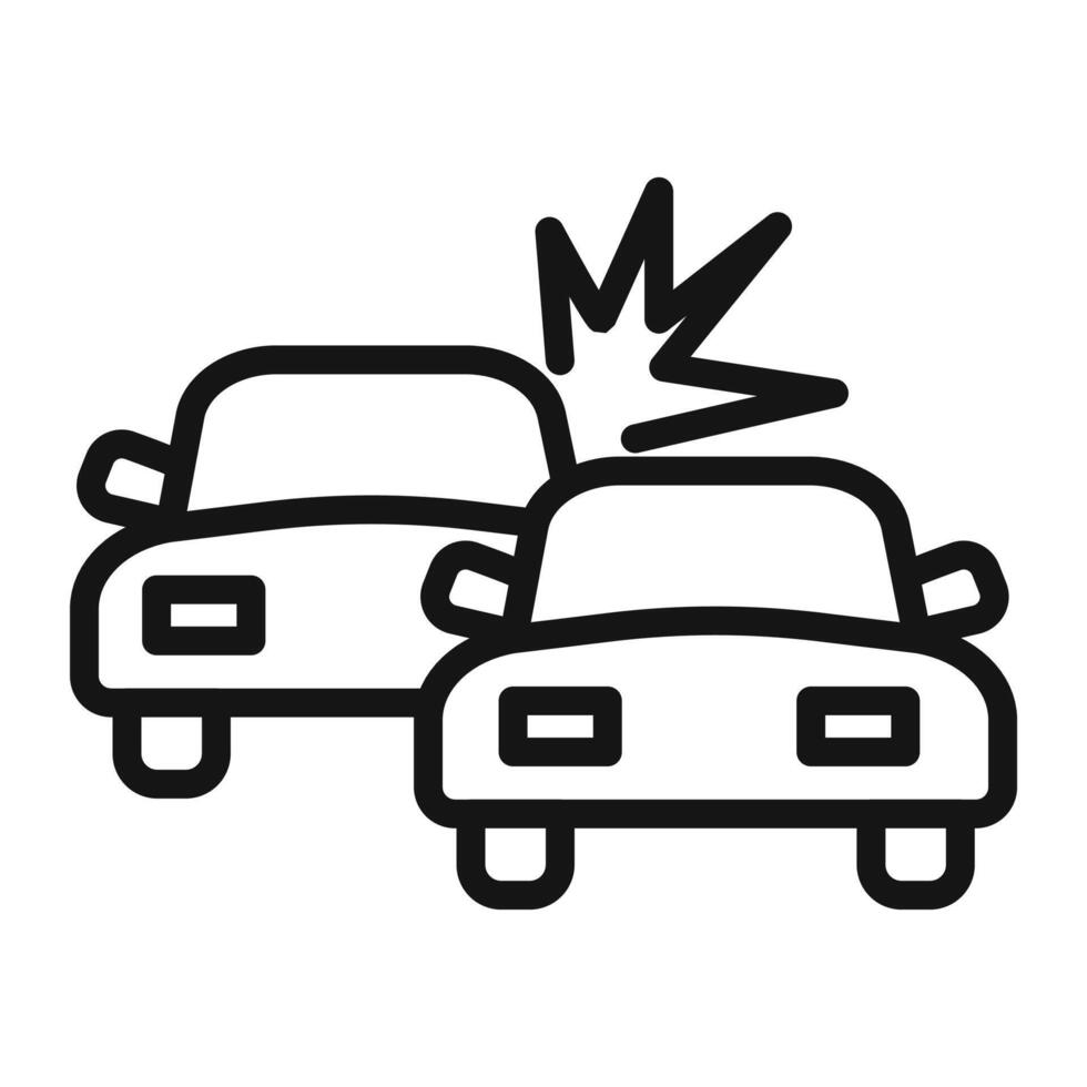 Severe Impact Car Crash Icon for Safety Warnings vector