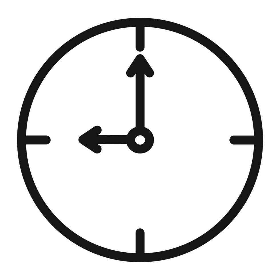 Nine O'Clock Icon Ideal for Time Tracking vector